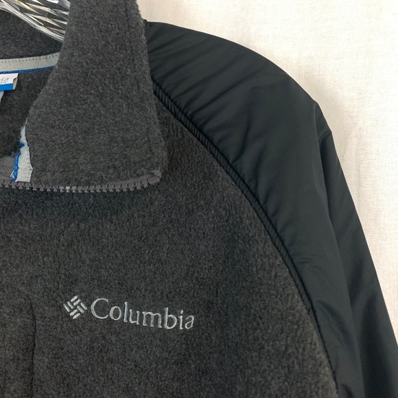 Columbia Gray Fleece Drawstring Zip Up Jacket - Picture 2 of 6